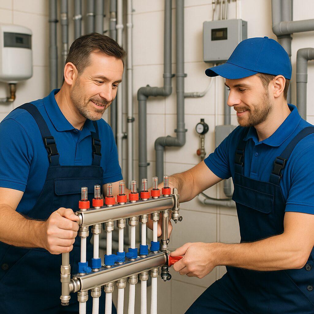 Installation und Anbindung des Heizkreisverteilers